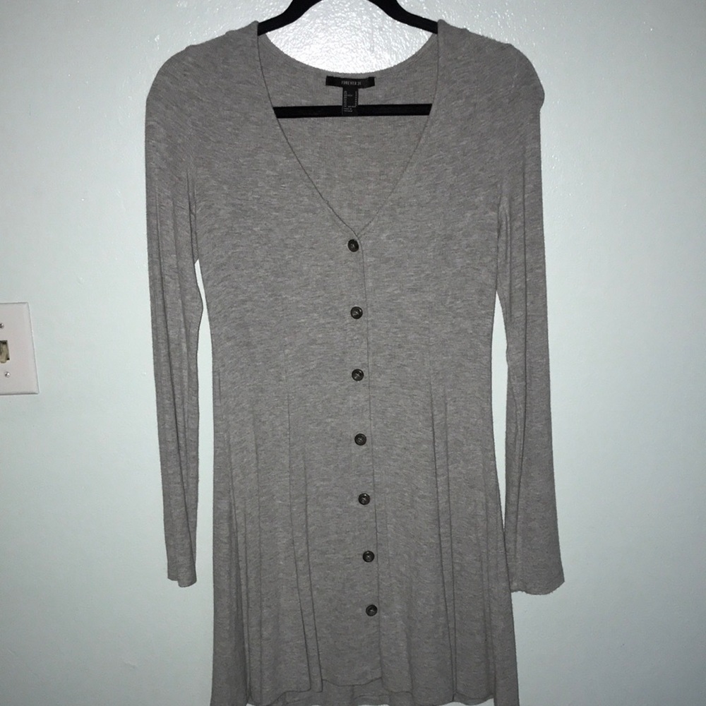 Forever 21 Gray long sleeve dress